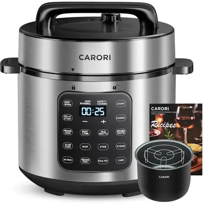 CARORI 9-in-1 Electric Pressure Cooker 6 Qt, Programmable Multi-Function Cooker with Safer Vent, Olla de Presion, Rice Cooker...