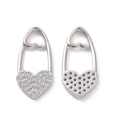 Brass Micro Pave Clear Cubic Zirconia Pendants