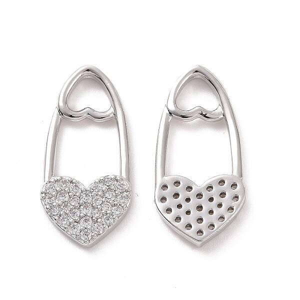 Brass Micro Pave Clear Cubic Zirconia Pendants