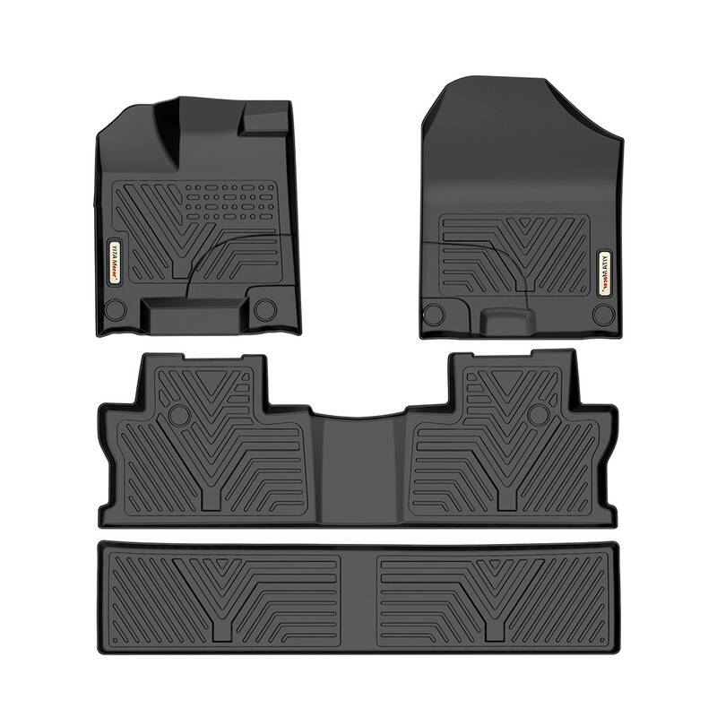 YITAMOTOR® 17-25 Honda Ridgeline Crew Cab Floor Mats Cargo Liner, Custom-Fit Black TPE 1st, 2nd & 3rd Row All-Weather Protec...