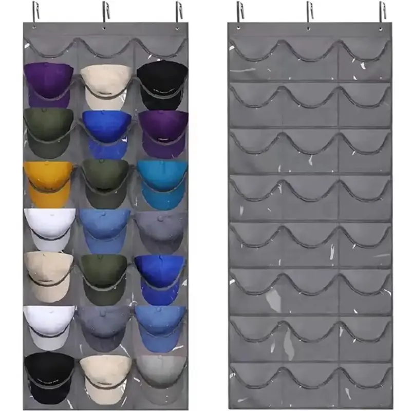 Hat Storage Organizer, Space-saving Organizer, Punch Free Multi Grid Hat Organizer for Door and Wardrobe, Summer Hat Storage ...