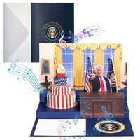 Funny Pop Up Trump Birthday Card with Light & Sound - Greeting Card - Birthday - Oval Office