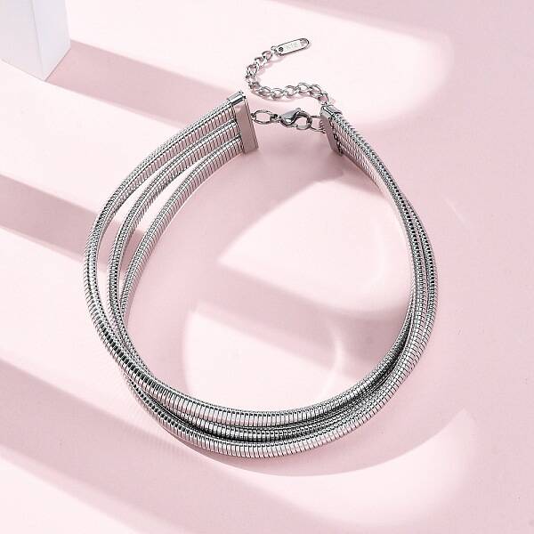 304 Stainless Steel 3-Strand Chain Necklaces