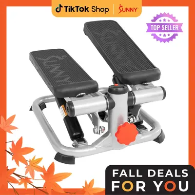 Total Body Mini Stepper w/ Resistance Bands (Max 220 LBS) - Workout Exercise Machine for Home Gym, Adjustable Resistance Heig...