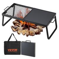 VEVOR Folding Campfire Grill, Heavy Duty Steel Mesh Grate, 22.4\