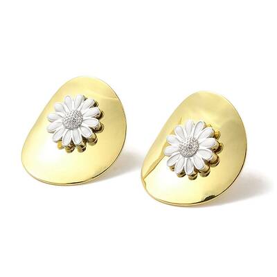 Rack Plating Brass Enamel Stud Earrings