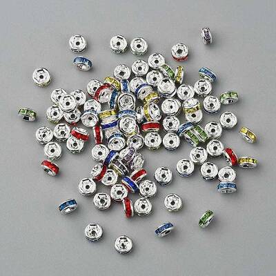 Brass Grade A Rhinestone Spacer Beads