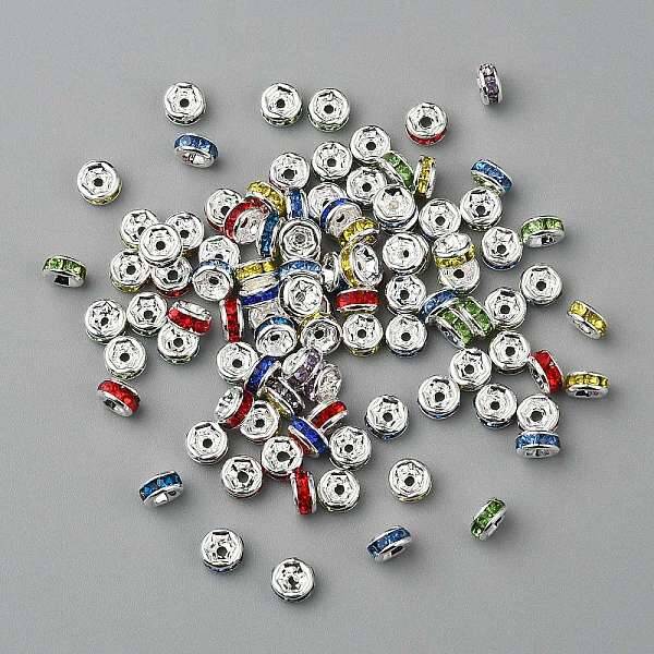 Brass Grade A Rhinestone Spacer Beads