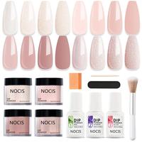 Long-lasting Dip Powder Nail Kit for French, 11pcs/set All Season Glitter Dipping Powder Liquid with Base & Top Coat Activat...