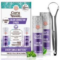 GuruNanda Purple Color Corrector Serum, Fluoride-Free & Gentle, Instant Teeth Whitening, with Essential Oils, Up to 50 Uses, ...