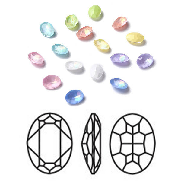 K9 Faceted Glass Pointed Back Rhinestone Cabochons
