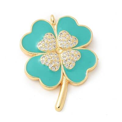Brass Micro Pave Cubic Zirconia Pendants