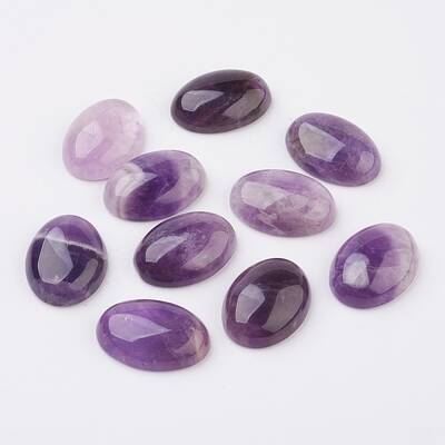 Natural Amethyst Flat Back Cabochons