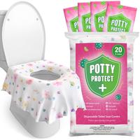 20 Pack Extra Large Disposable Toilet Seat Cover - Floral Toddler Toilet Covers for Full Coverage, Ideal for Travel and Toile...