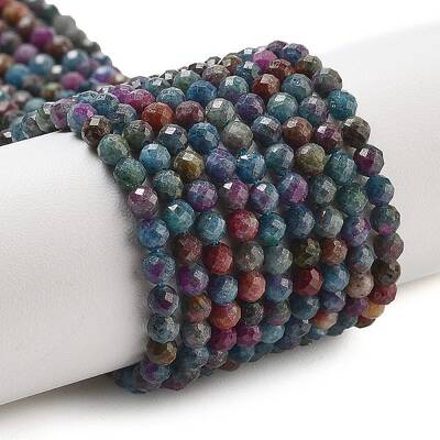 Natural Red Corundum/Ruby and Sapphire Beads Strands
