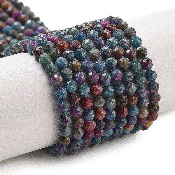 Natural Red Corundum/Ruby and Sapphire Beads Strands
