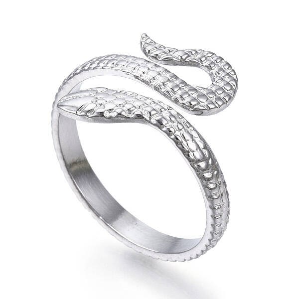 Non-Tarnish 304 Stainless Steel Snake Open Cuff Ring