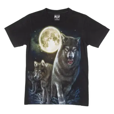 WILD Wolves Mens T-Shirt Black S