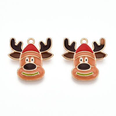 Christmas Theme Alloy Enamel Pendants