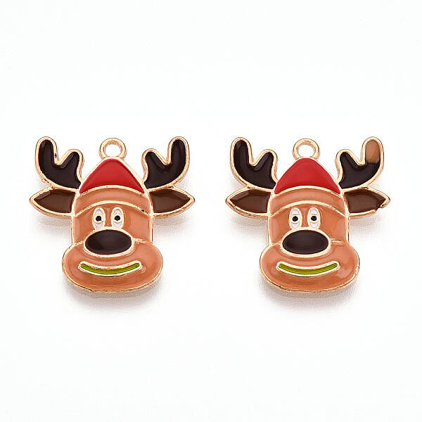 Christmas Theme Alloy Enamel Pendants