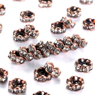 Brass Rhinestone Spacer Beads