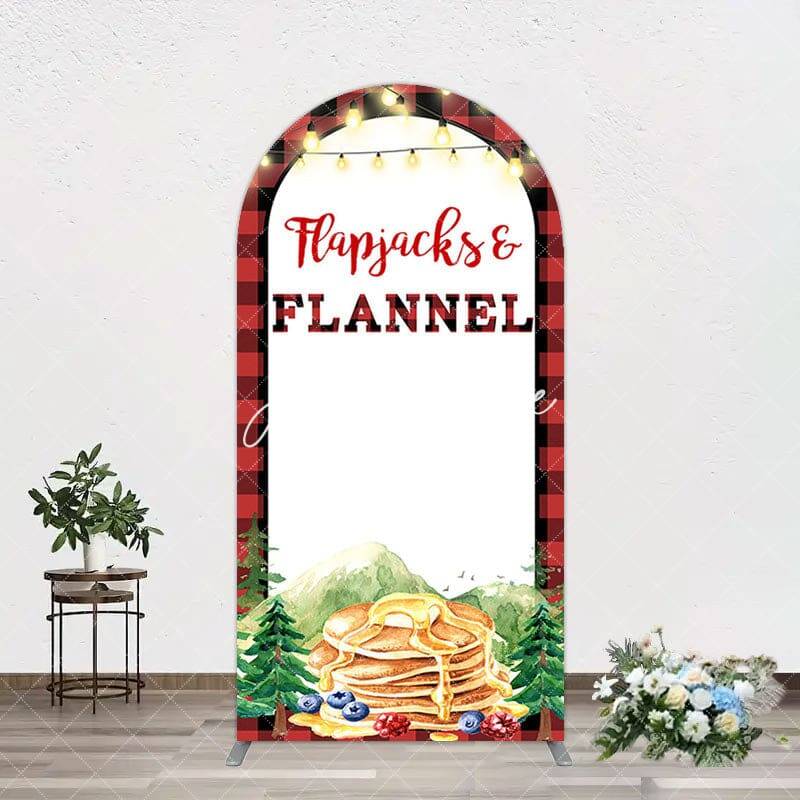 Aperturee Red Plaid Lighted Flapjacks Flannel Arch Backdrop, 1.6X4FT(0.5X1.2M), 38.18 USD, arch backdrop kit, GAH0B180-A