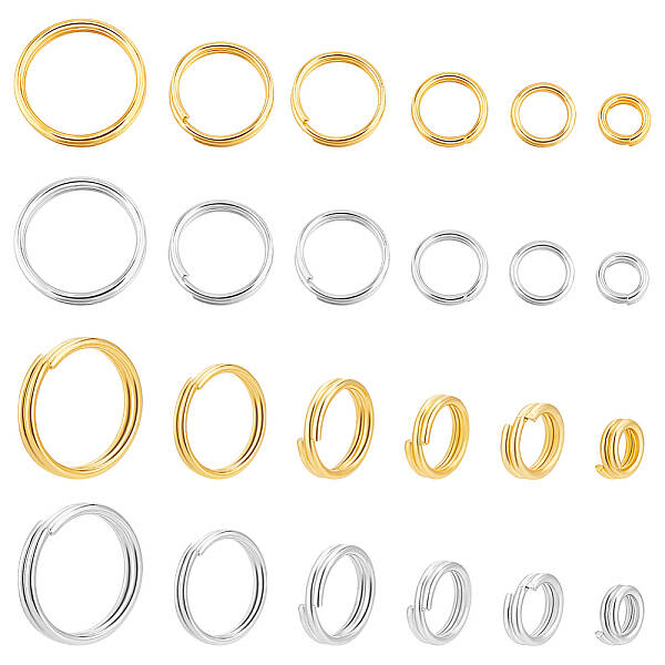 180Pcs 12 Styles Brass Split Rings