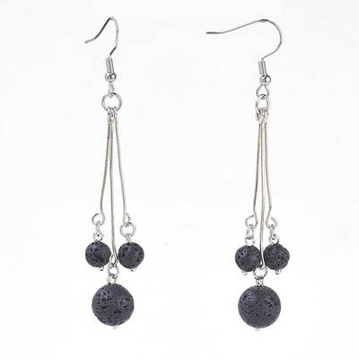Natural Lava Rock Dangle Earrings