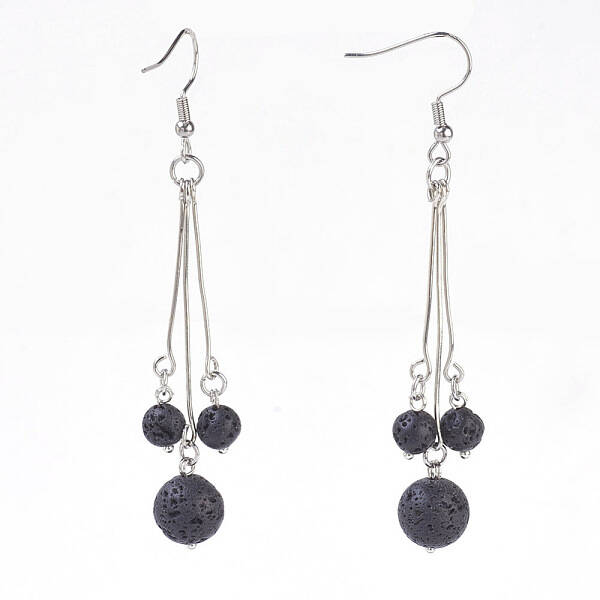 Natural Lava Rock Dangle Earrings