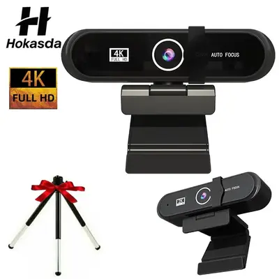 Full HD 2K 4K Webcam for PC Webcast Camera, USB Online Webcam with Microphone, Autofocus Full HD Computer Webcam Plug and Pla...