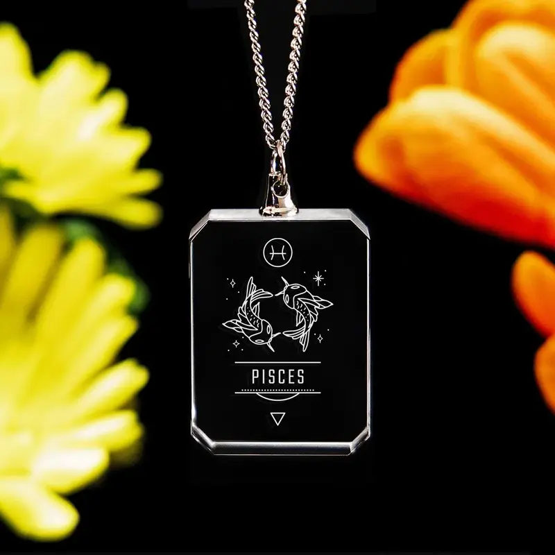 2D Memory Crystal™ - Necklace - Zodiac - Pisces-Medium