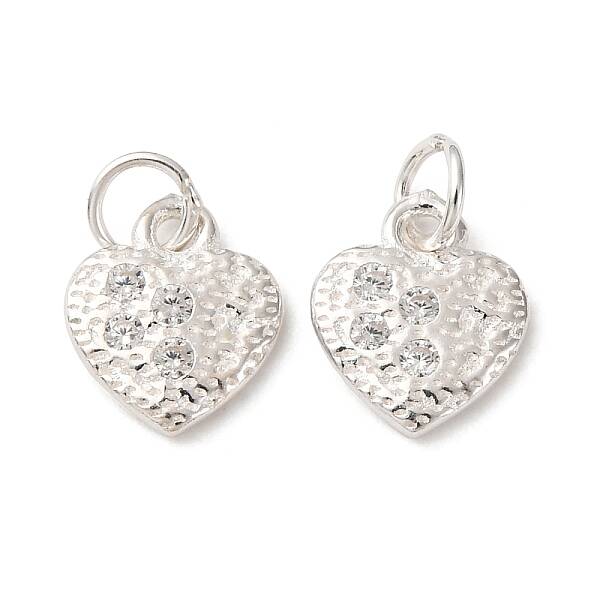 925 Sterling Silver Pave Clear Cubic Zirconia Pendants