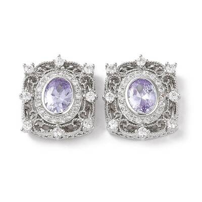 Brass Micro Pave Cubic Zirconia Beads