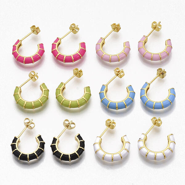 Brass Stud Earrings