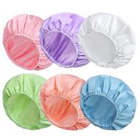 6 PCs shower caps for women, double side waterproof shower cap, reusable elastic bath caps for shower, Eva bathing shower cap...