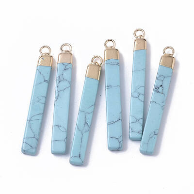 Top Golden Plated Synthetic Turquoise Pendants