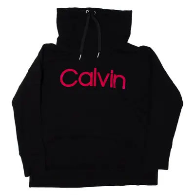 CALVIN KLEIN Cropped Sweatshirt Black High Neck Womens L