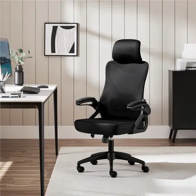 Yaheetech Ergonomic Office Chair, High Back Desk Chair with Adjustable Padded Headrest and Lumbar Support, Computer Chair Mes...