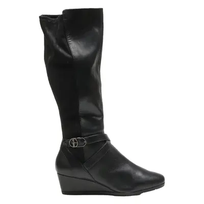 GIANI BERNINI High Boots Black Leather Womens UK 8
