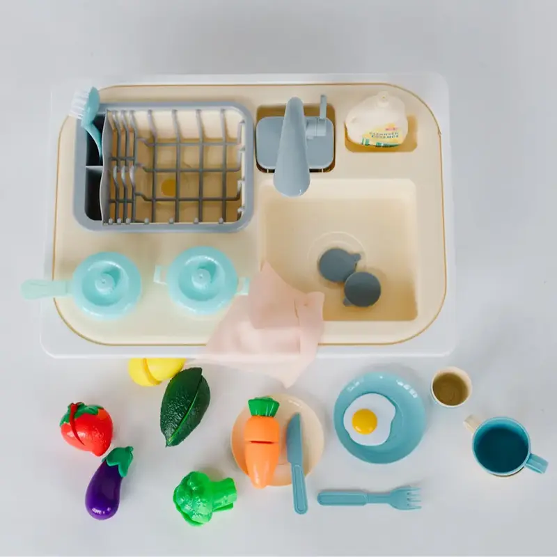 Beright Play Kitchen Sink Toys with Large Bin for Pretend Kitchen Play learning toys toddler toys realistic kitchen dishwashe...