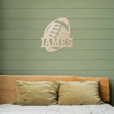 Football Wood Name Sign