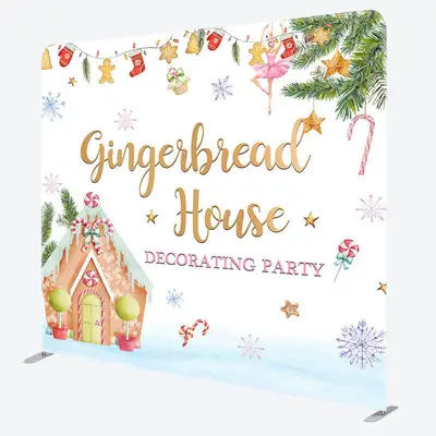 Aperturee Gingerbread House Snowflake Pillow Cover Backdrop - Aperturee