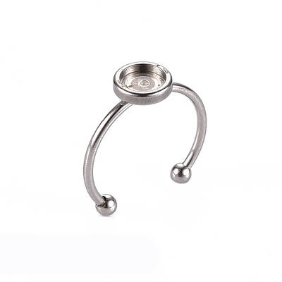 Tarnish Resistant 201 Stainless Steel Cuff Pad Ring Settings