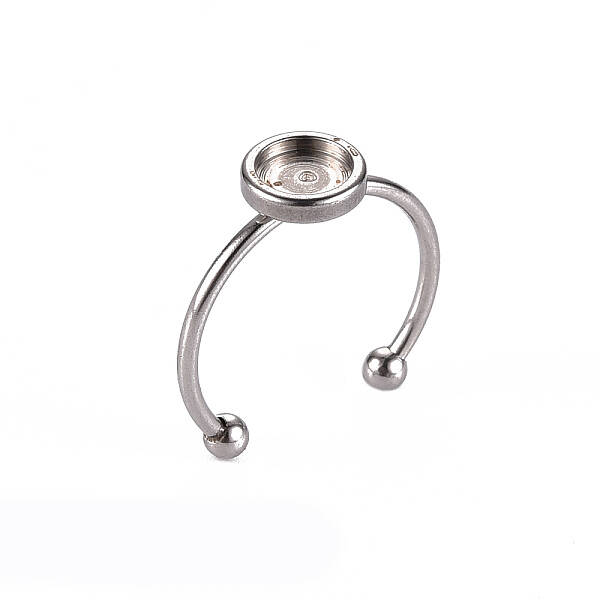 Tarnish Resistant 201 Stainless Steel Cuff Pad Ring Settings
