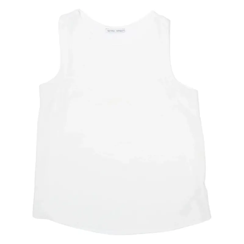 ZARA Womens Vest White Sleeveless Viscose M