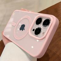 New Pink Transparent Acrylic Case for iPhone 16 15 14 13 12 11 Pro Max 16 Plus Hard Shockproof Powerful Magnetic Magsafe Cove...