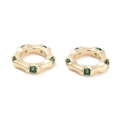 Brass Pave Cubic Zirconia Linking Rings