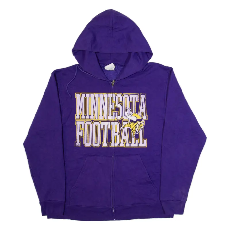 NFL Minnesota Vikings Mens Purple Hoodie Full Zip USA M