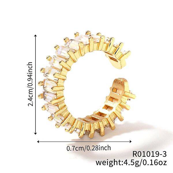 Brass Glass Cuff Rings