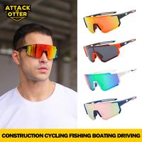 Polarized UV400 Sports Sunglasses for Men & Women, Sun Protection Eyewear for Construction Driving Fishing Cycling MTB Mounta...